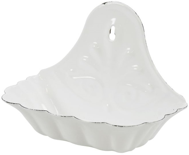 Rustic style soap dish - Enamel - White - 2