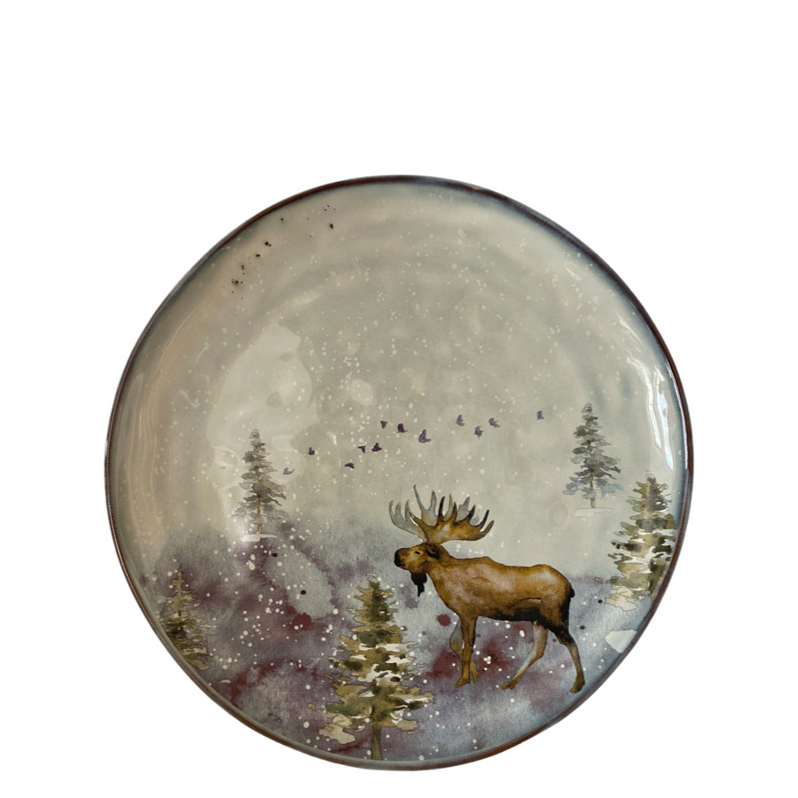 Plate - Moose - Stoneware - 1 piece - Ø21 cm - 3