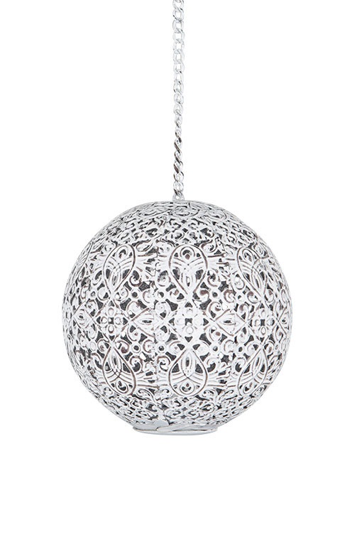 LANTERN/HANGING LANTERN CANDLE GLOBE ROUND ANTIQUE WHITE 13.5 CM - 3