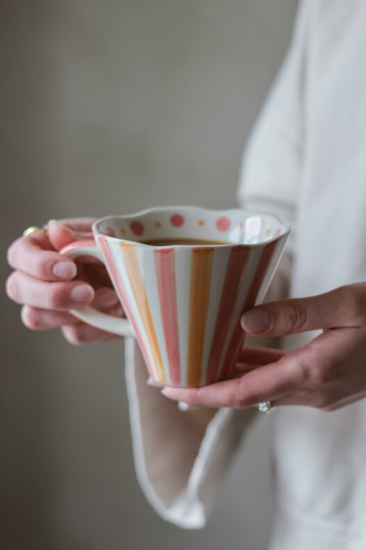 Mug - Cup - Teacup - Dots & Stripes Pink | Ochre - Majas Cottage