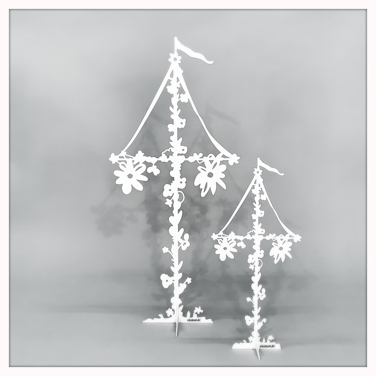 Midsummer pole with flowers & leaves - White - 60 cm - ÄLSKA PLÅT - 2