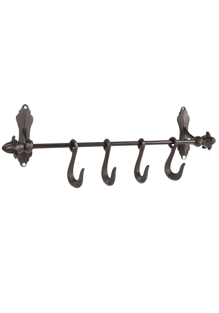 Coat rack with 4 hooks - Coat rack - Cast iron - 49 cm - 2
