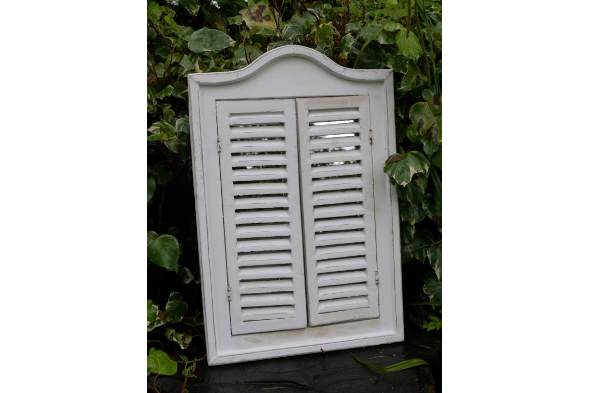 Mirror with shutters - Antique white - 60 cm - 5