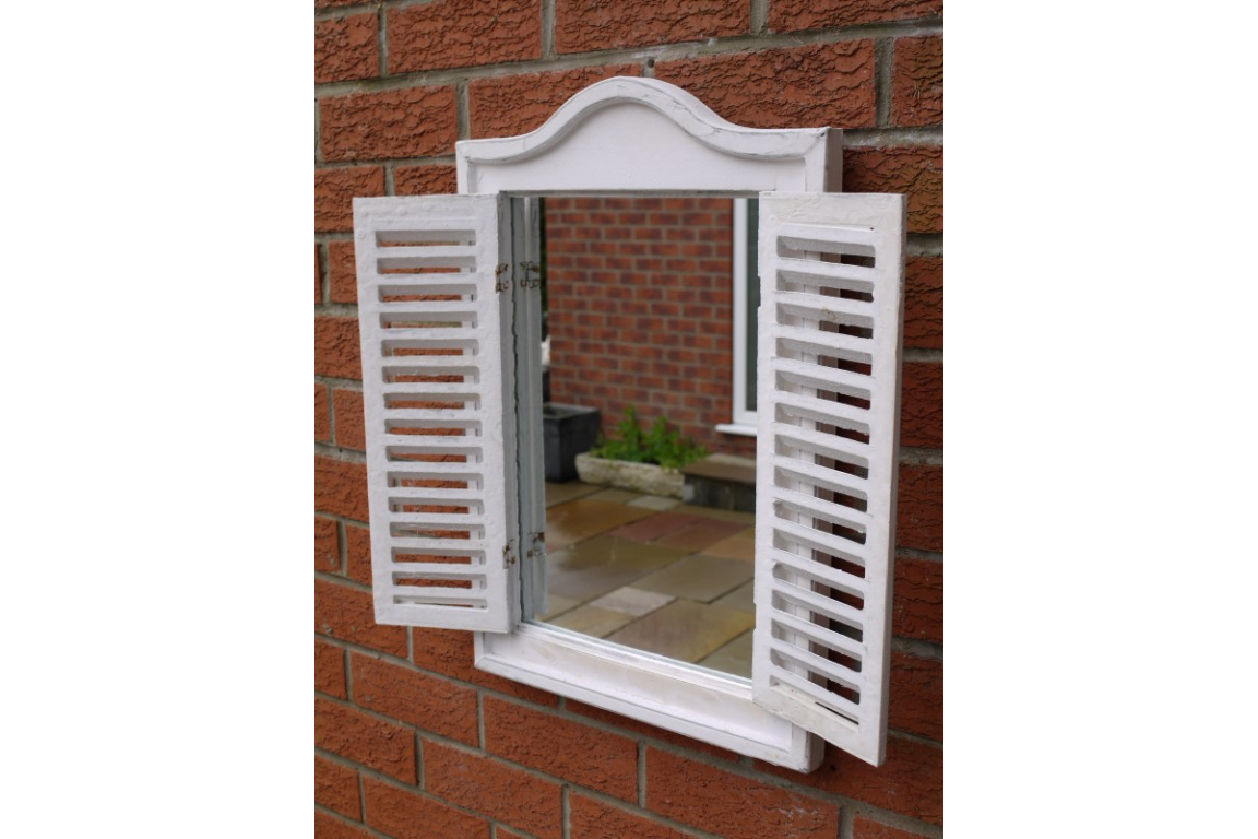 Mirror with shutters - Antique white - 60 cm - 4