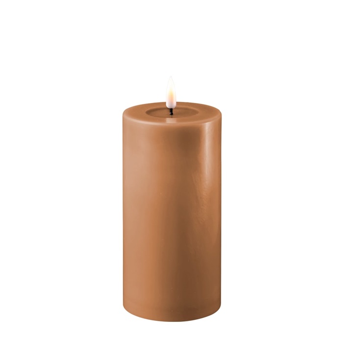 Deluxe Homeart - Block Candle - Caramel Brown - 7.5x15 cm - 7