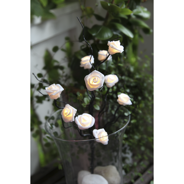Decorative branch with white roses - 50 cm - 2