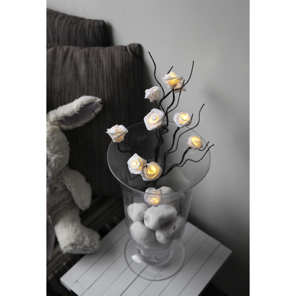 Decorative branch with white roses - 50 cm - 3