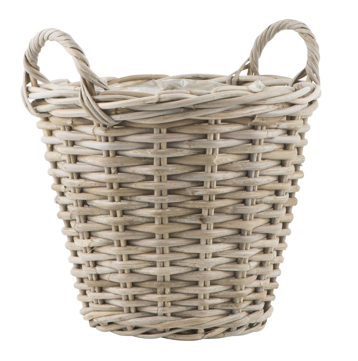 Basket - Pot with plastic interior - Rattan - Natural - 3