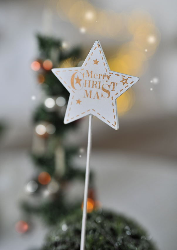 Wooden star stick - Merry Christmas - 27 cm - 2