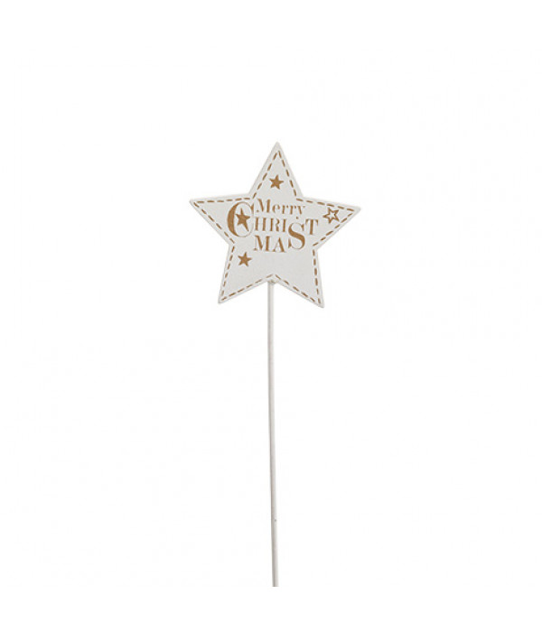 Wooden star stick - Merry Christmas - 27 cm - 4