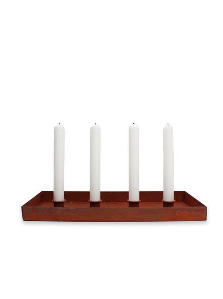 Ljusstake - Ljusbricka - Adventsljusstake - Rost - 35x15 cm - 2