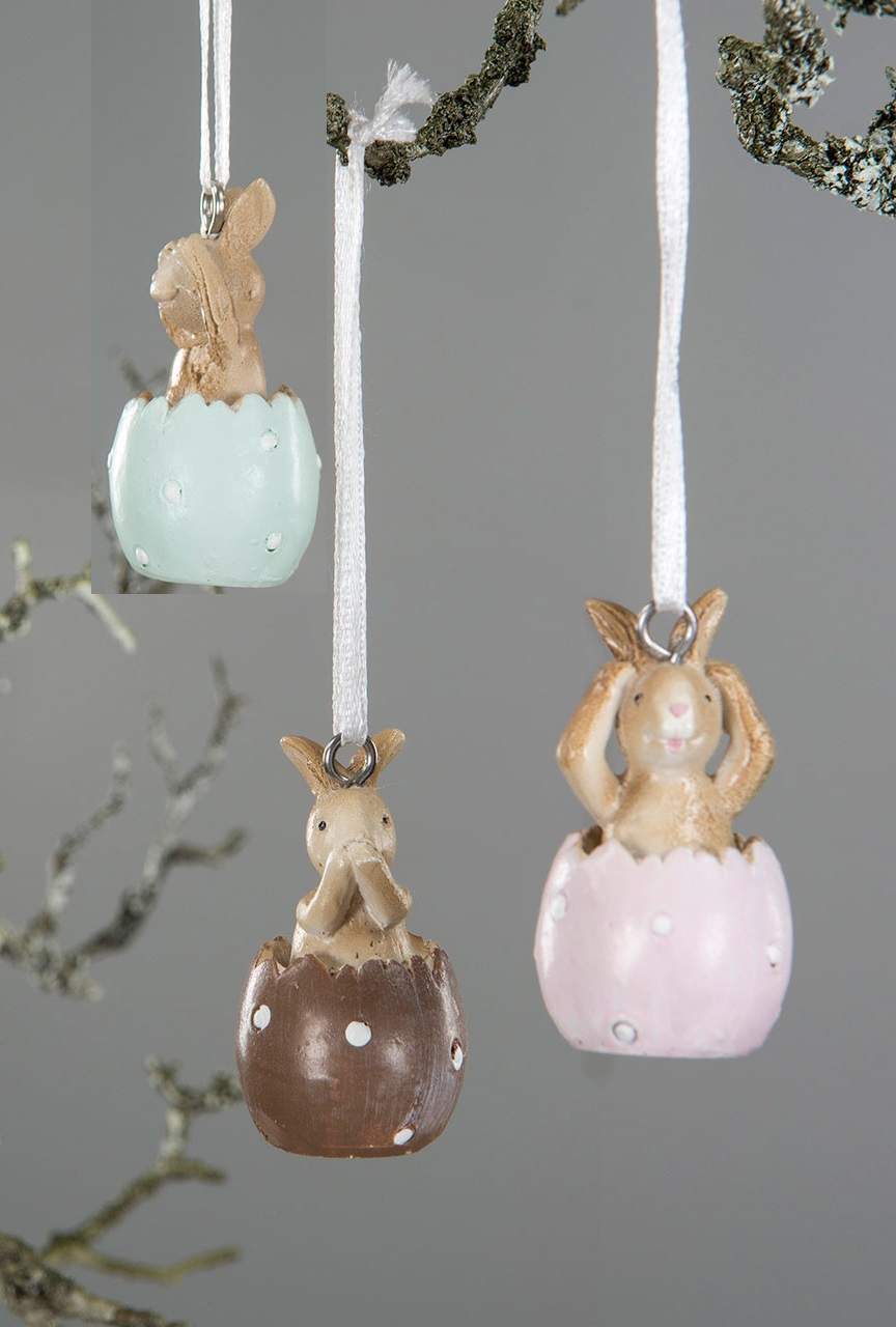Rabbit in Egg Hanging Mix 5 cm - 6-pack