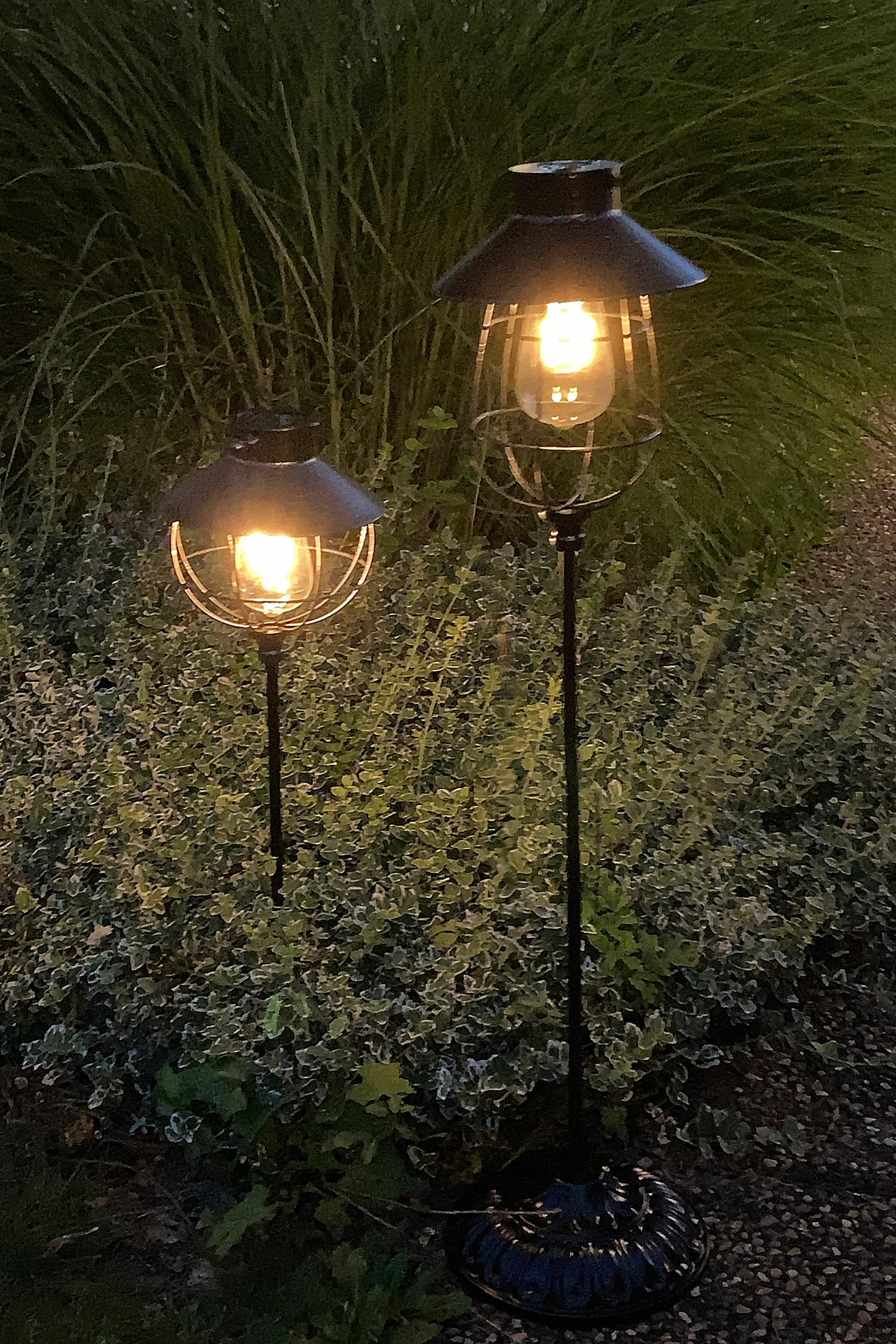 Lampa/Solcell Led Pinne Rund Antiksvart 18x60 cm - 2