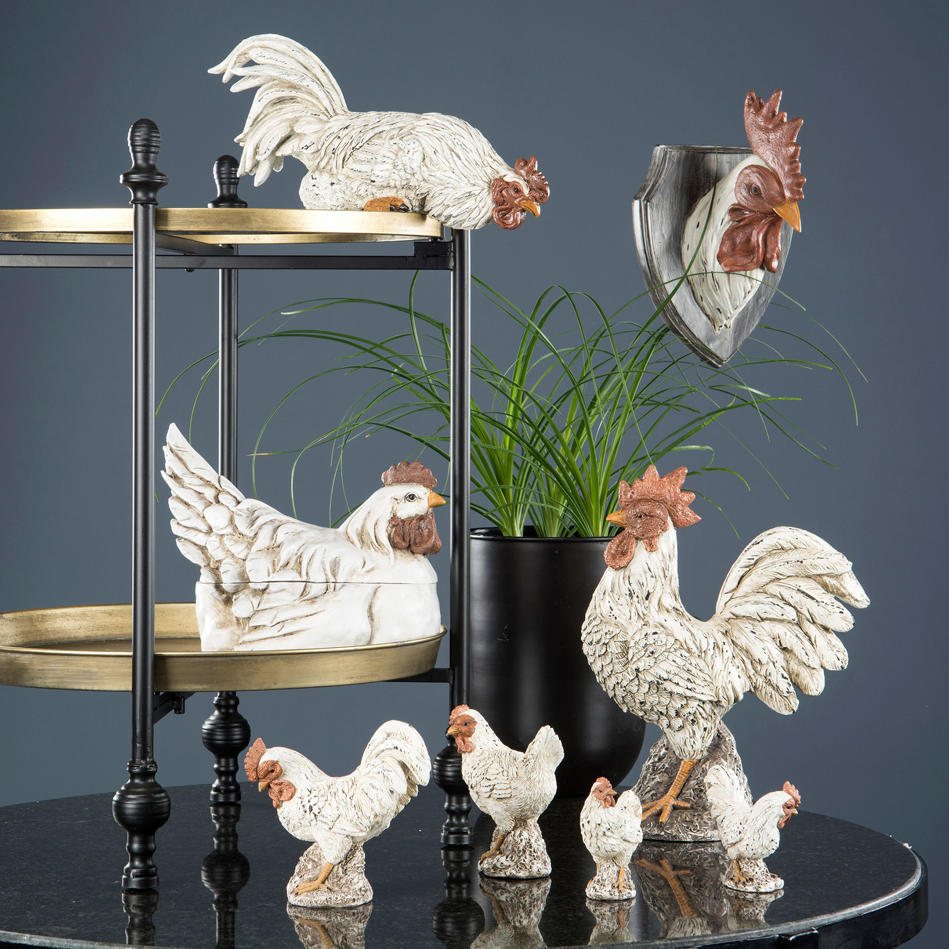 Rooster/Hen Natural Poly 10 cm - 2-pack - 3