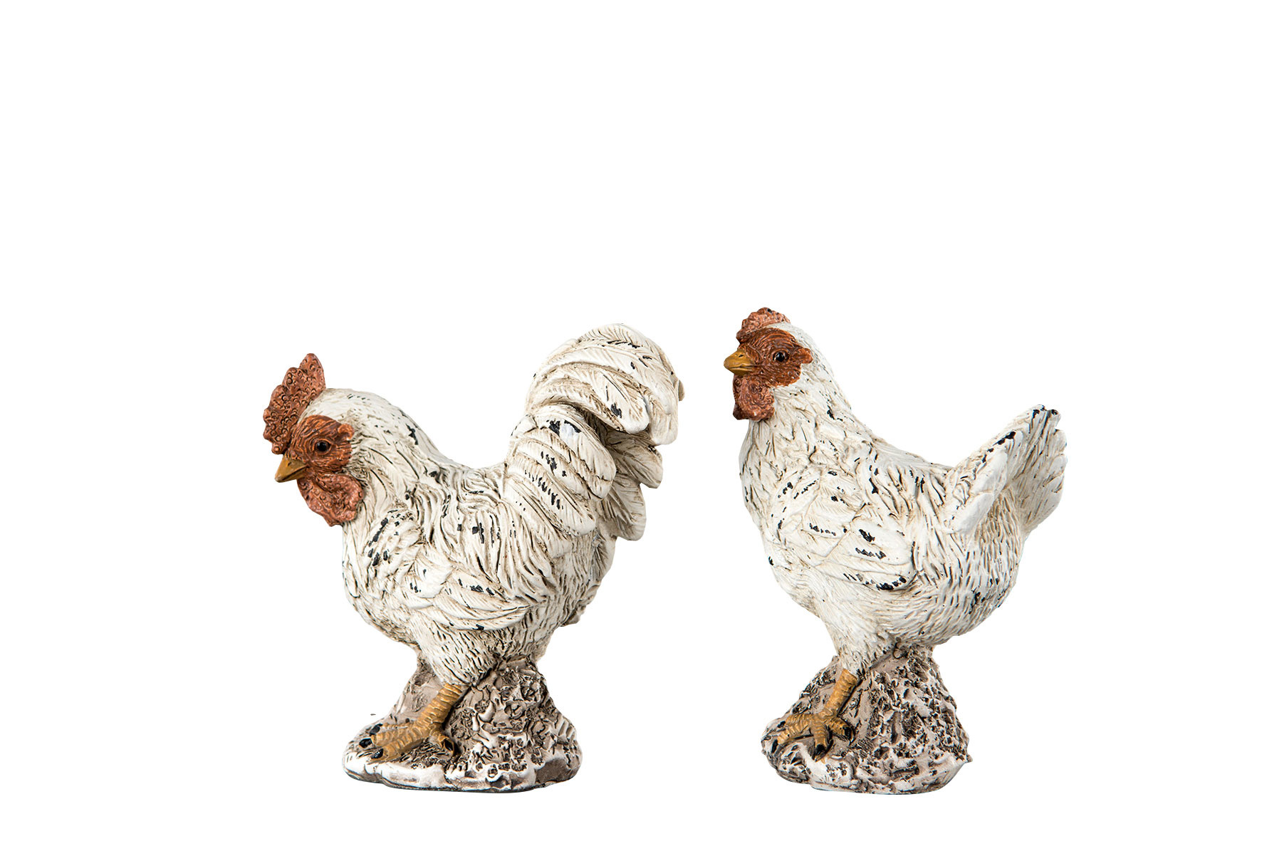 Rooster/Hen Natural Poly 10 cm - 2-pack - 2