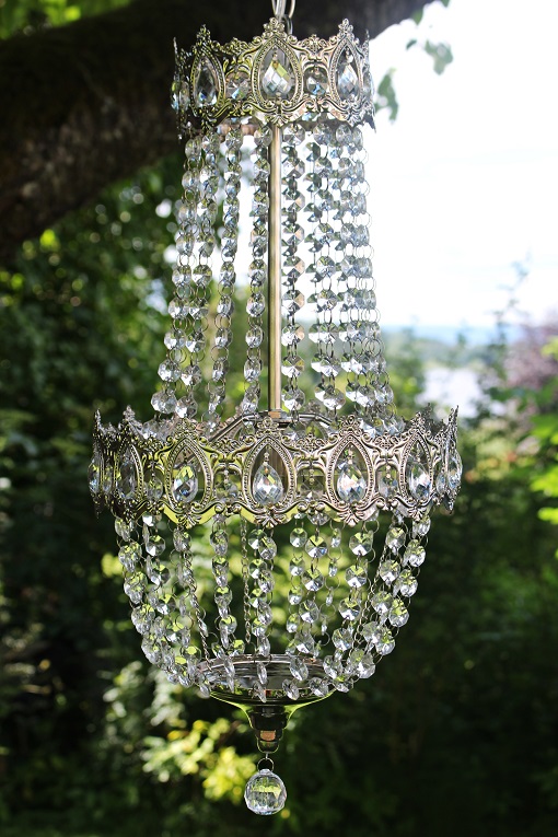 TAKLAMPA KRISTALL LAMPA/TAKKRONA - KLAR/ANTIKSILVER - PRISSÄNKT - 7