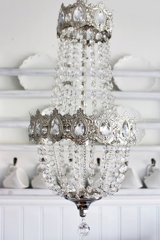 TAKLAMPA KRISTALL LAMPA/TAKKRONA - KLAR/ANTIKSILVER - PRISSÄNKT - 4