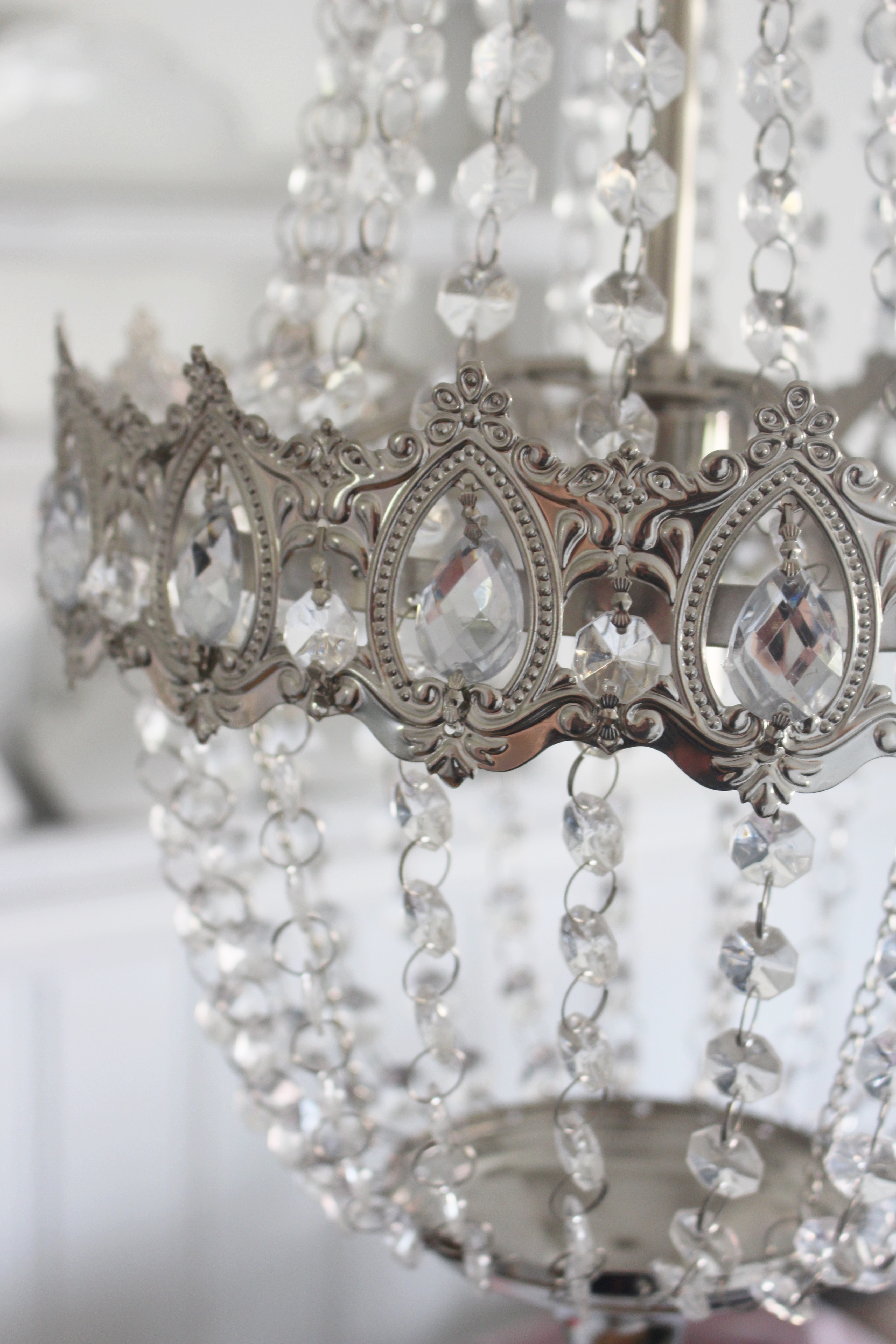 TAKLAMPA KRISTALL LAMPA/TAKKRONA - KLAR/ANTIKSILVER - PRISSÄNKT - 13
