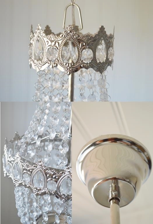 TAKLAMPA KRISTALL LAMPA/TAKKRONA - KLAR/ANTIKSILVER - PRISSÄNKT - 14