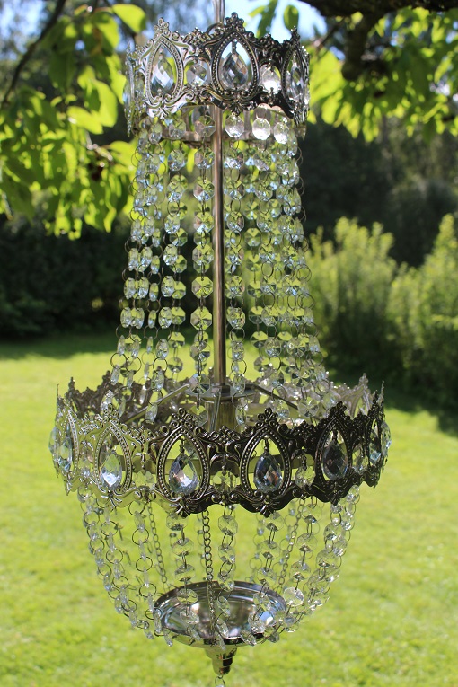 TAKLAMPA KRISTALL LAMPA/TAKKRONA - KLAR/ANTIKSILVER - PRISSÄNKT - 6