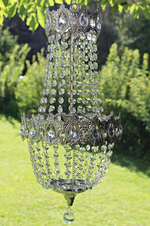 TAKLAMPA KRISTALL LAMPA/TAKKRONA - KLAR/ANTIKSILVER - PRISSÄNKT - 5