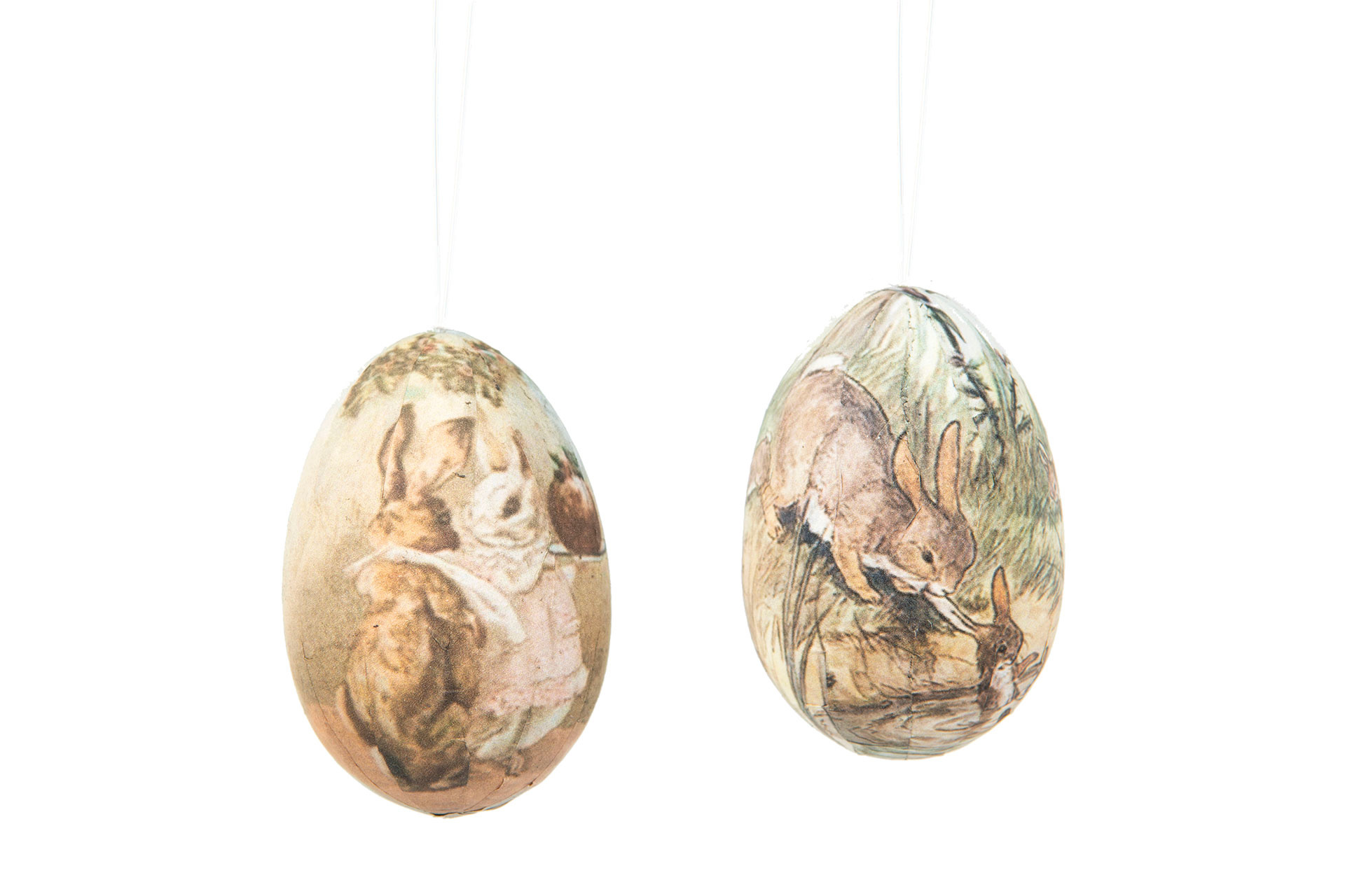 Egg/Hanger Vintage Hare Mix 4x6 cm - 10-pack - 3