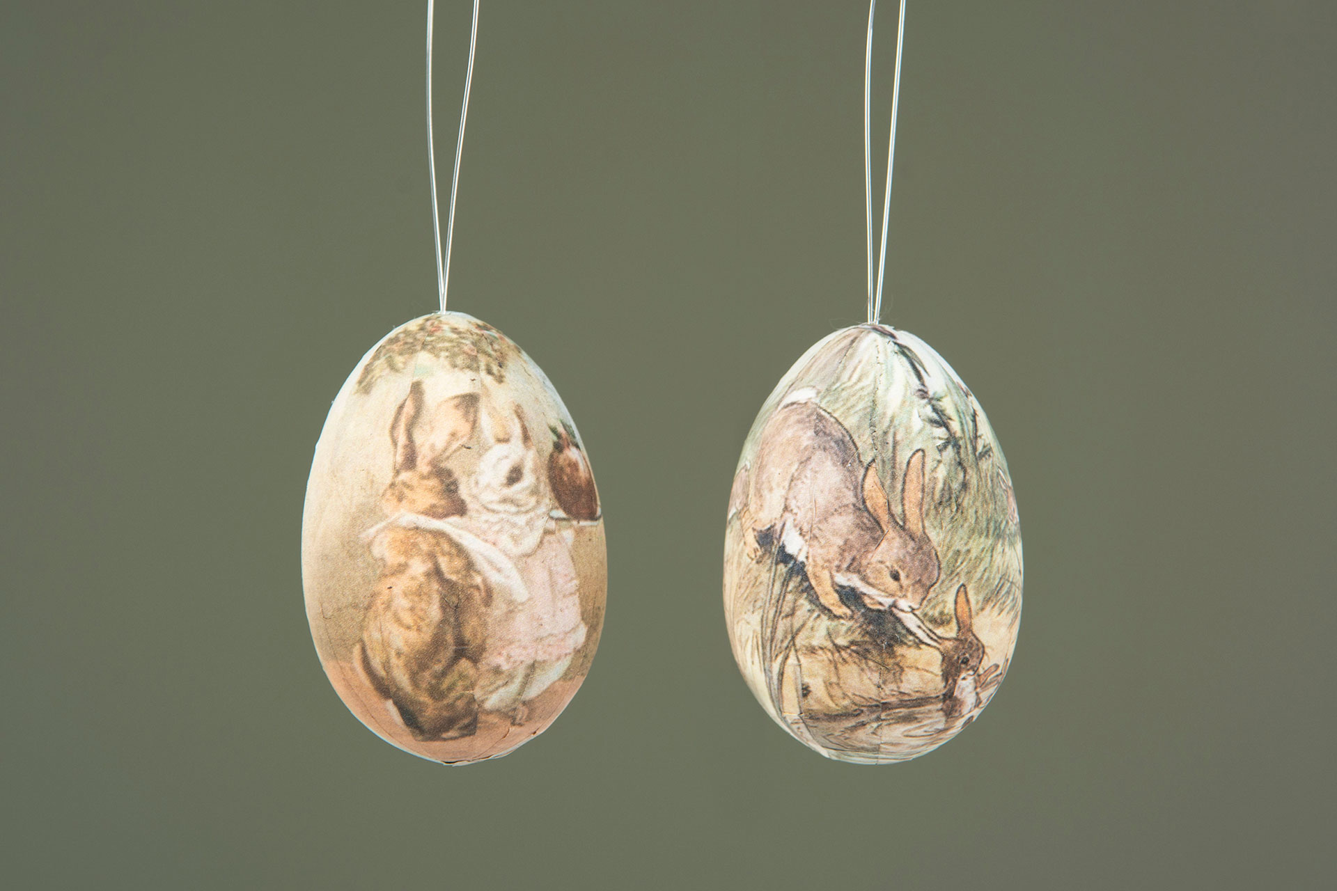 Egg/Hanger Vintage Hare Mix 4x6 cm - 10-pack - 2
