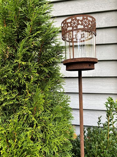 Lantern on a pole - Rust - 110 cm - 3