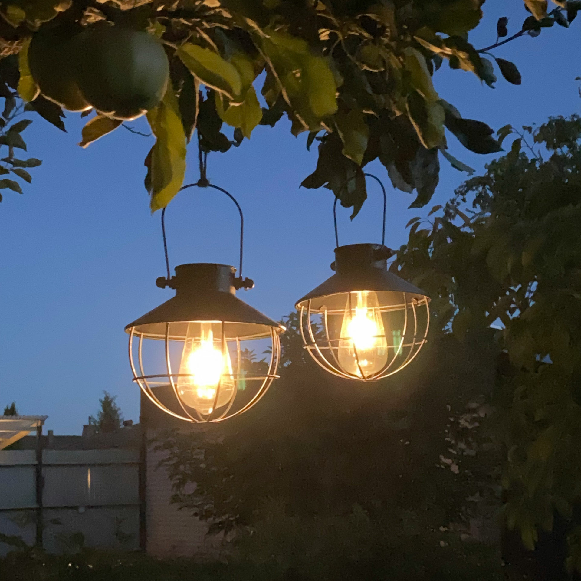 Lampa/Solcell Led Häng Rund Antiksvart 18,5 cm - 2