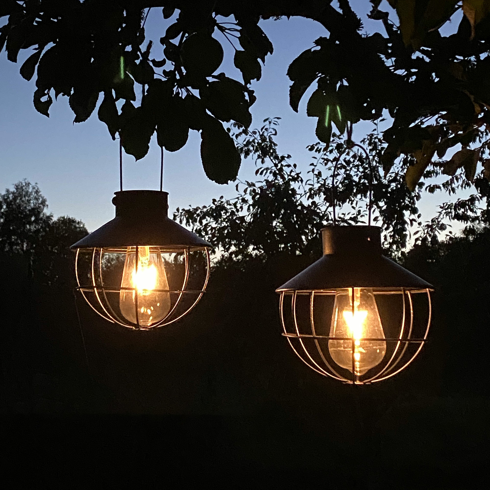 Lampa/Solcell Led Häng Rund Antiksvart 18,5 cm - 4