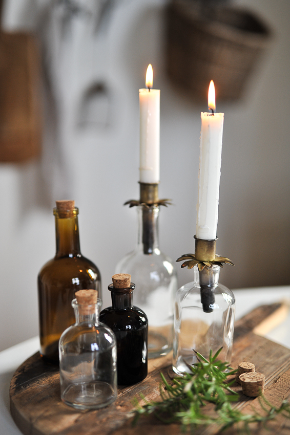 Glass bottle with cork - Bottle - Dark brown - Small