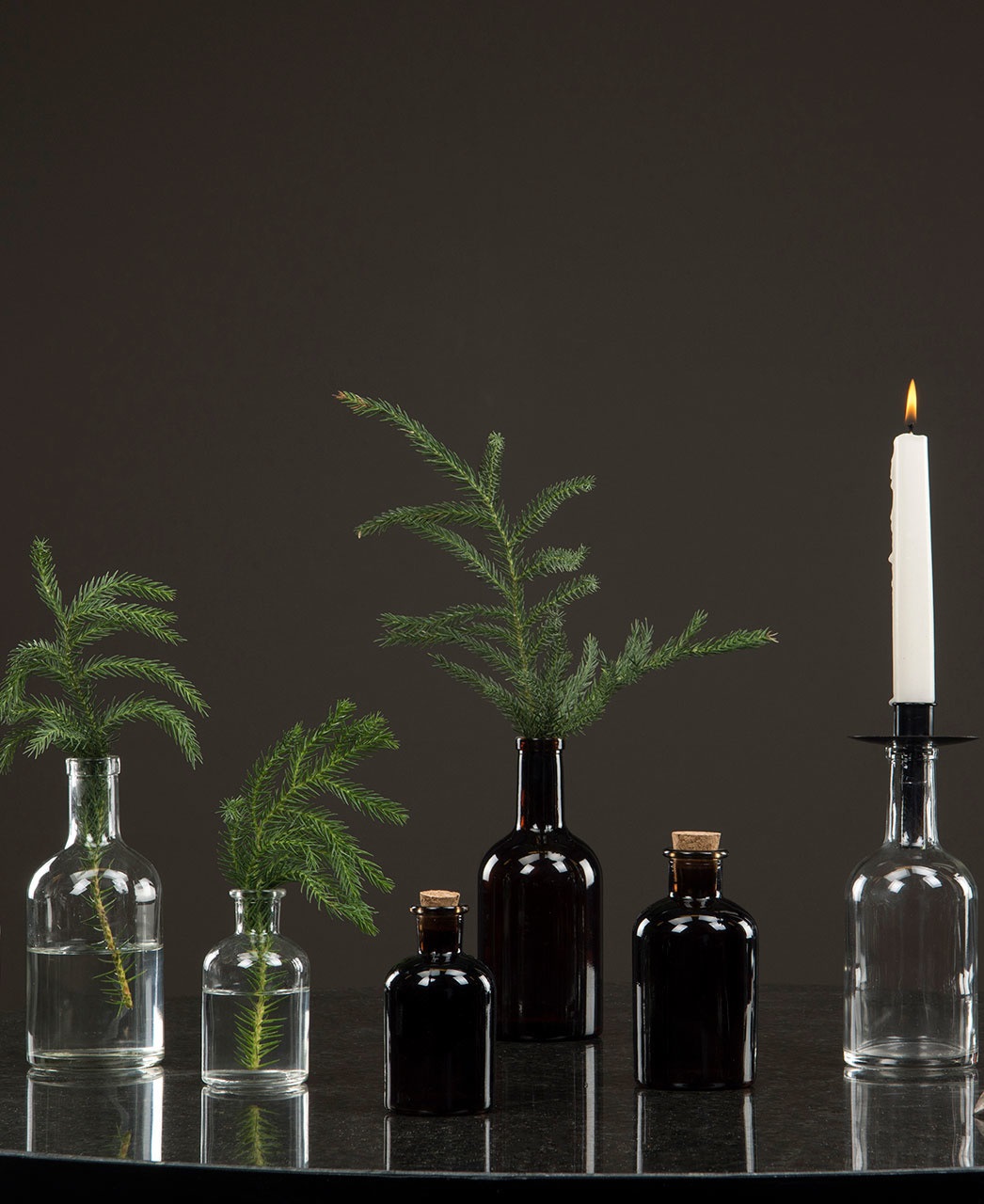 Glasflaska med kork - Flaska - Mörkbrun - Small - 2