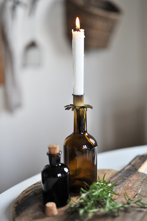 Glass bottle with cork - Bottle - Dark brown - Large