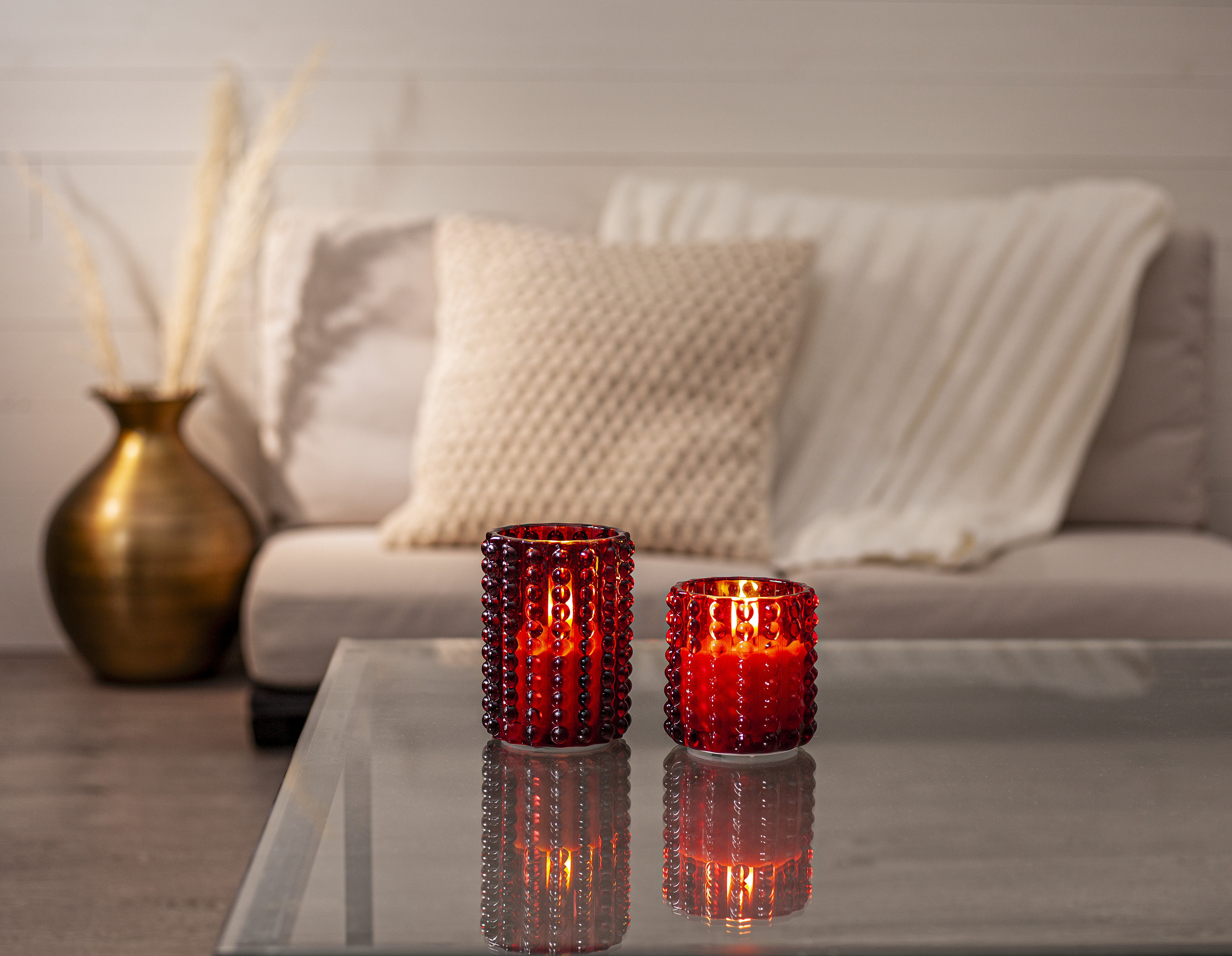LED light - Battery light - Lantern - Red - 13x9 cm - 4