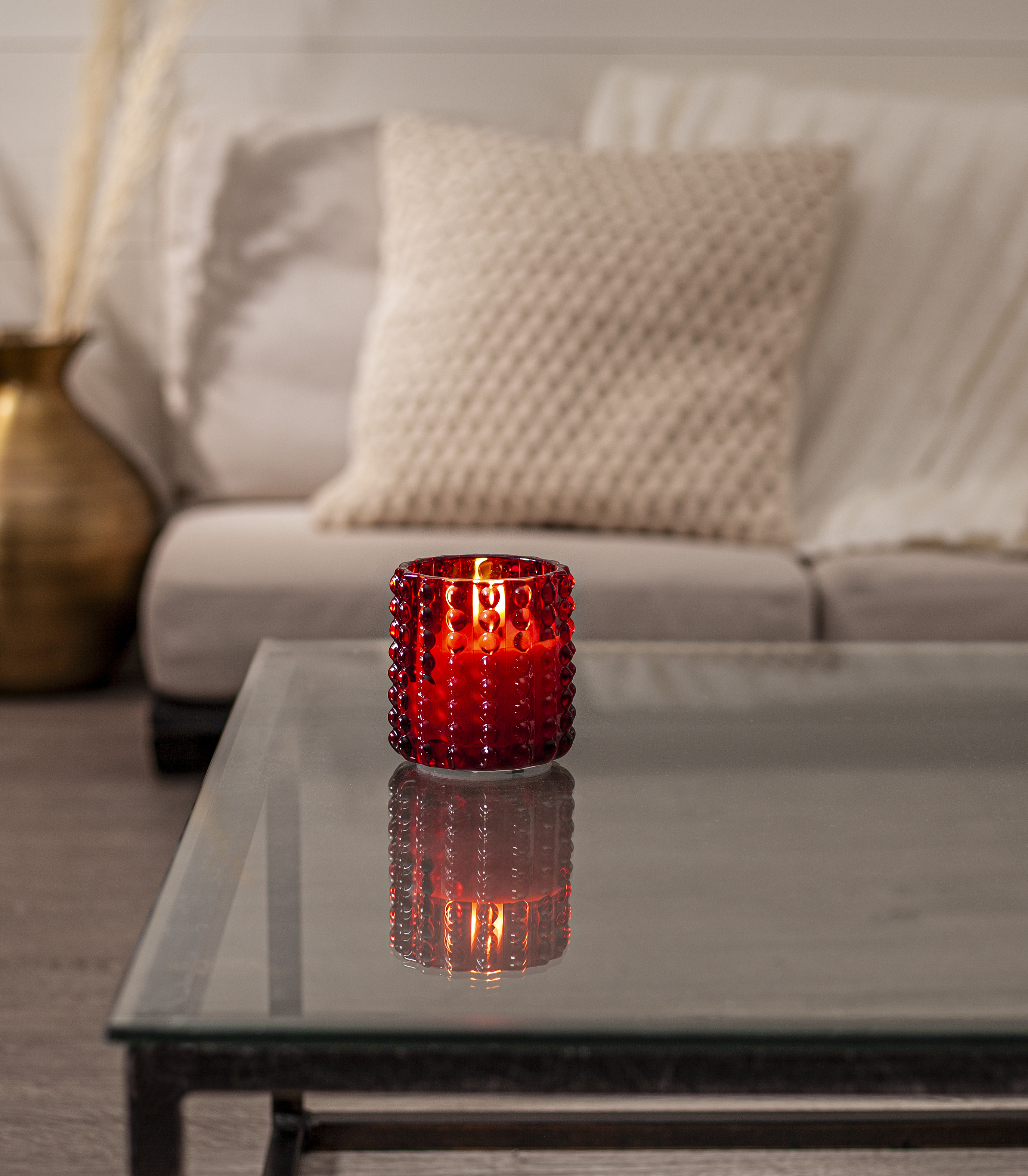 LED light - Battery light - Lantern - Red - 10x9 cm