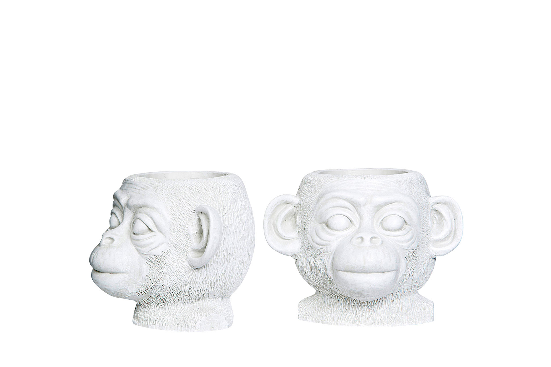 Pot Monkey - White Poly 17x15x13 cm - 2