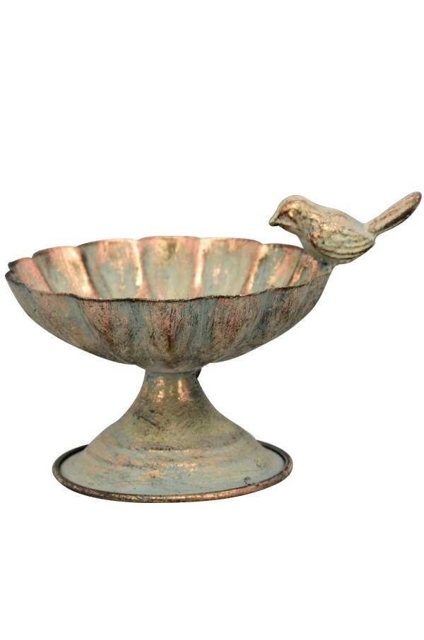 Bird bath on a stand - Gold - 2