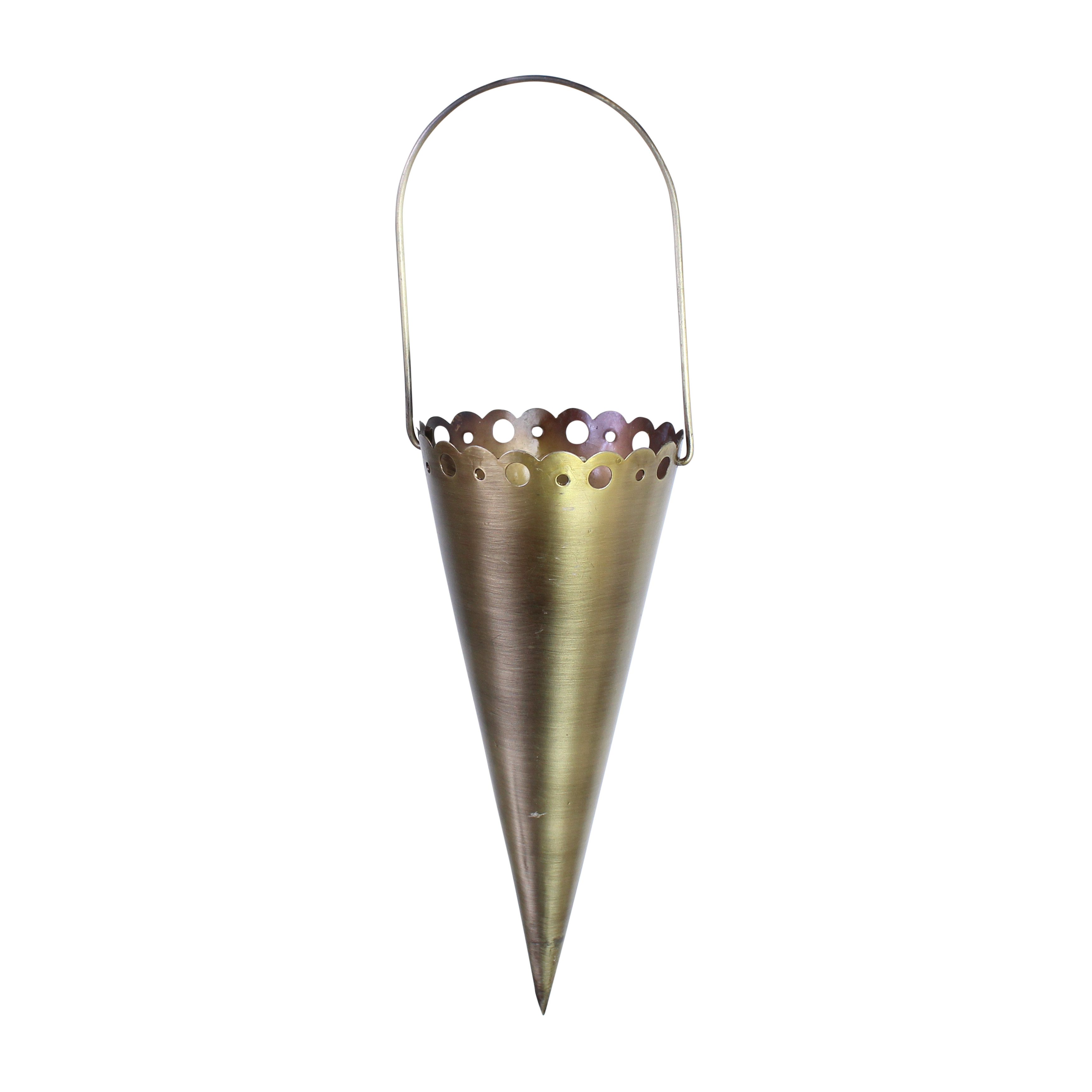 Large antique brass cone - 22 cm - 2