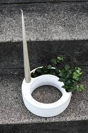 Candlestick - White ceramic - 20 cm - 2