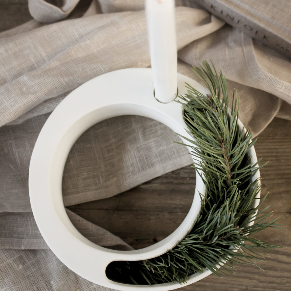 Candlestick - White ceramic - 20 cm - 5