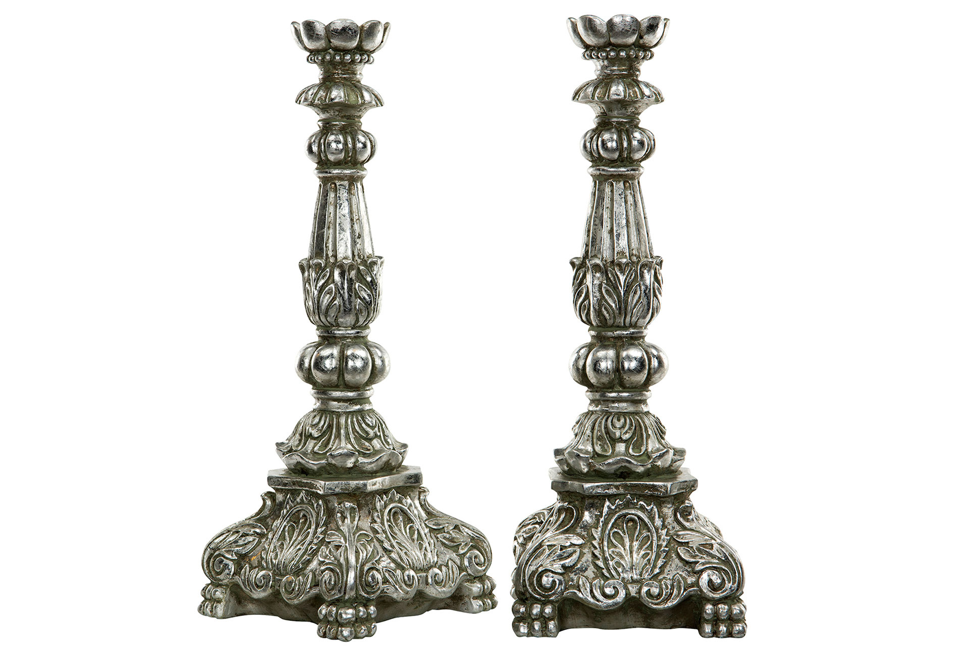 Ljusstake Antiksilver Rokoko - 17x47 cm  - 3