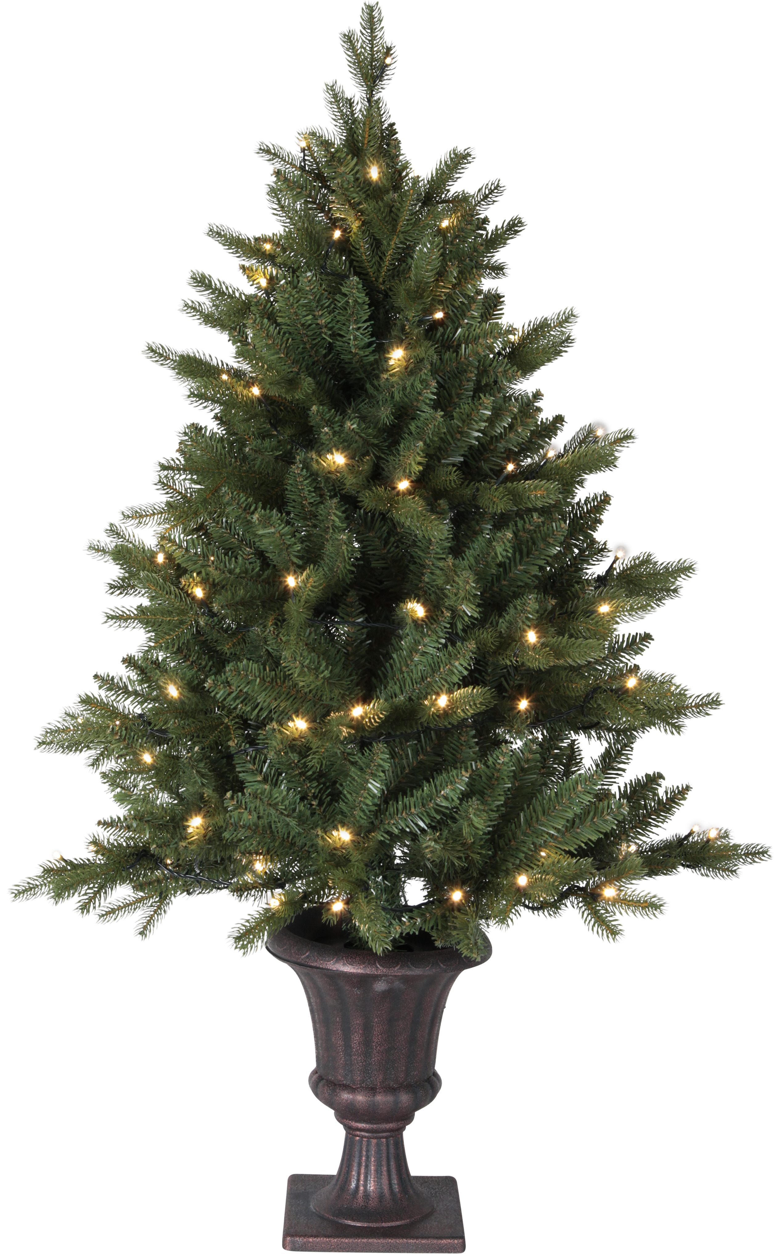 Julgran med vacker kruka och varmvit ledbelysning - El - 120 cm - 7