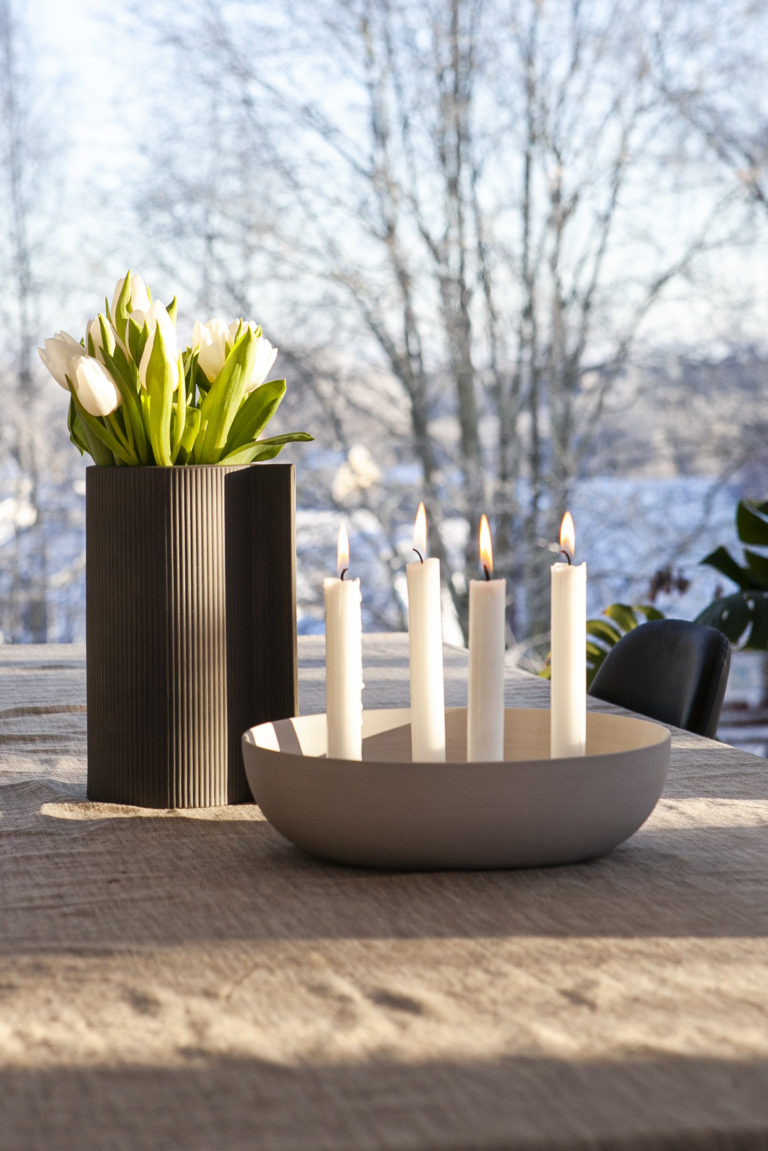 Granholmen XXL - Ljusstake - Adventsljusstake - Ljusgrå - 29 cm - 5