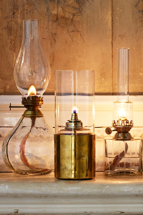 GLASS OIL LAMP STRAIGHT SMALL - 14