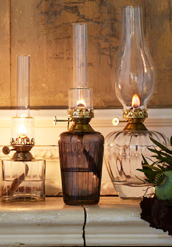 GLASS OIL LAMP STRAIGHT SMALL - 15