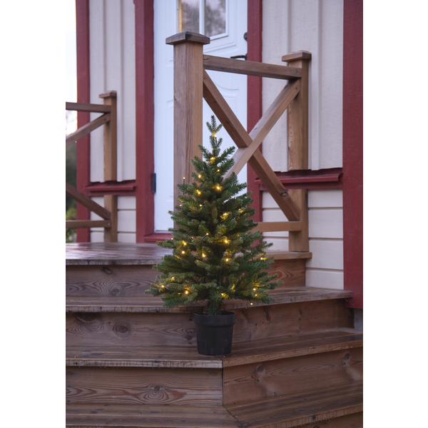 Christmas tree with pot and warm white LED lighting - 90 cm - 3