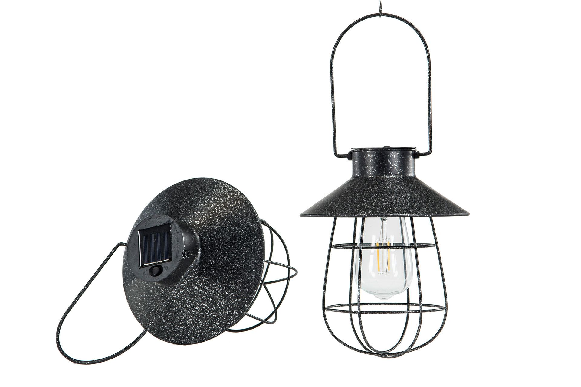 Lamp/Solar Cell LED Hanging Antique Black 17x22 cm - 2