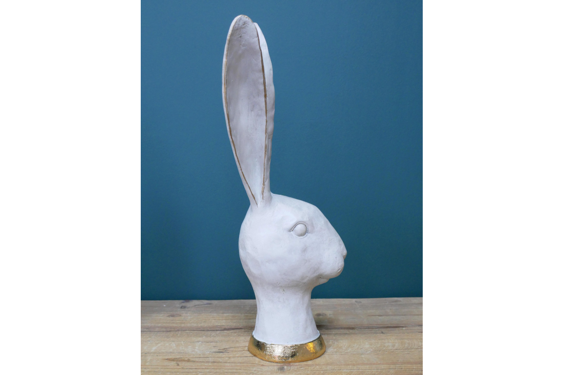 Hare Head Poly White/Gold 16x38 cm - 5