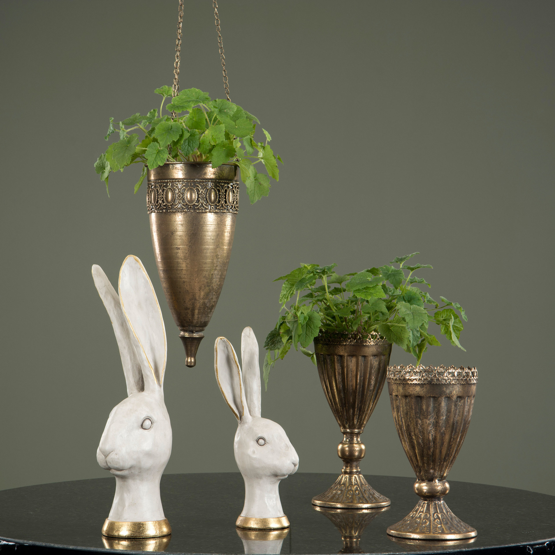 Hare Head Poly White/Gold 16x38 cm - 2