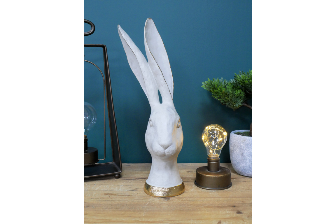 Hare Head Poly White/Gold 16x38 cm - 3